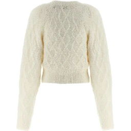 White Alpaca Leather Cardigan