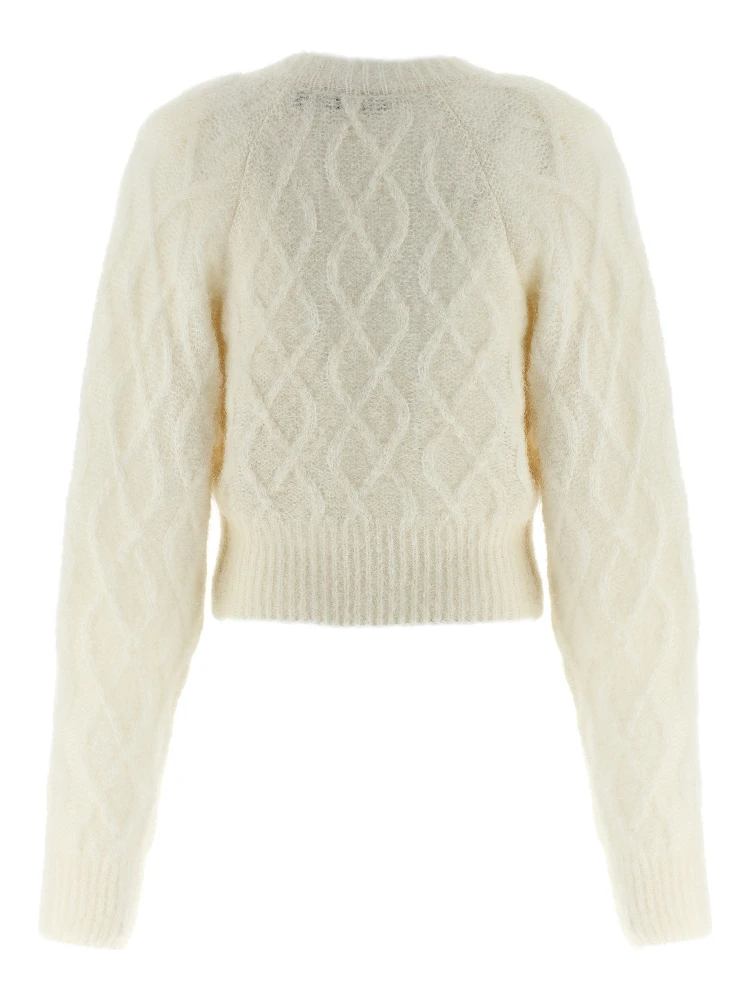 White Alpaca Leather Cardigan alternative
