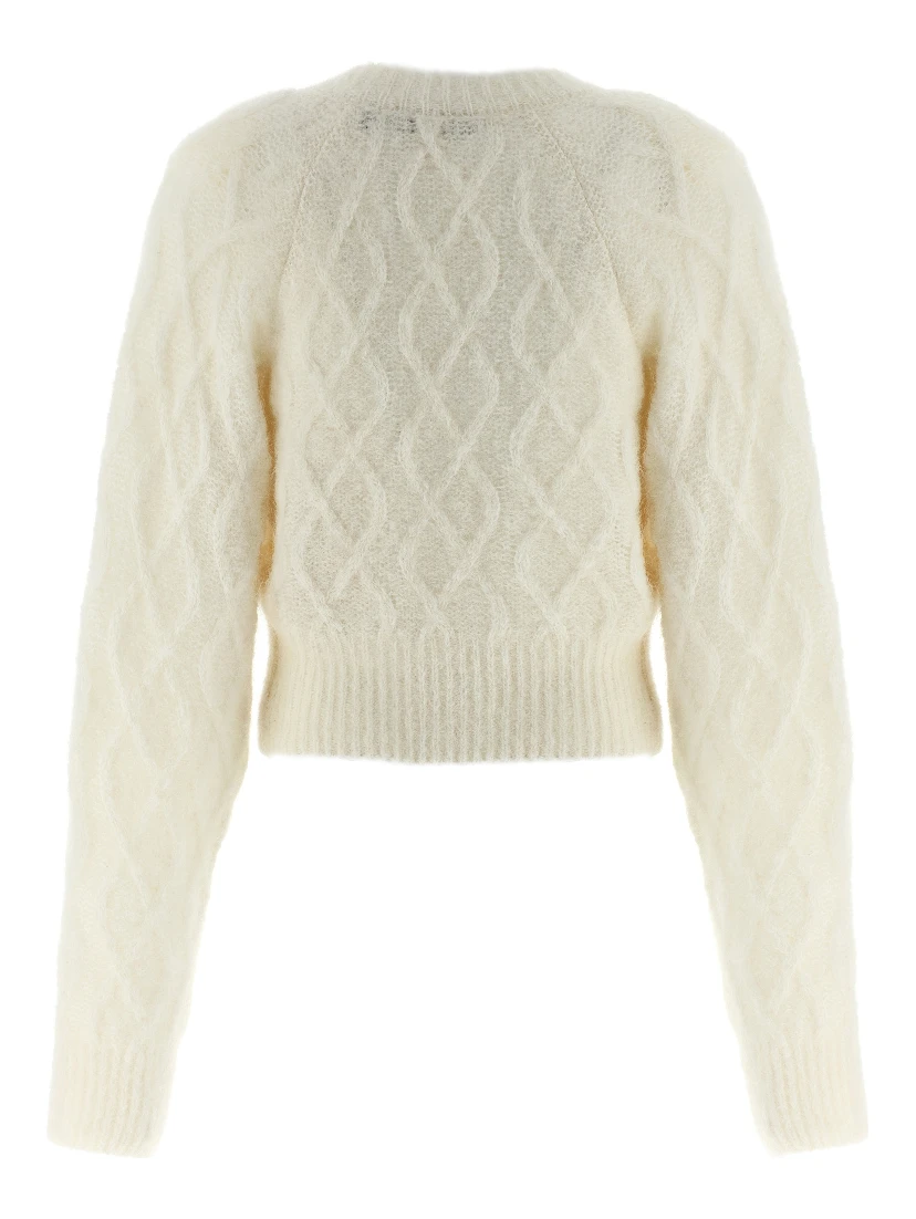 White Alpaca Leather Cardigan