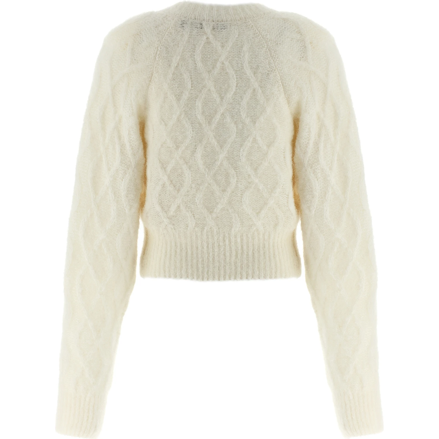 White Alpaca Leather Cardigan