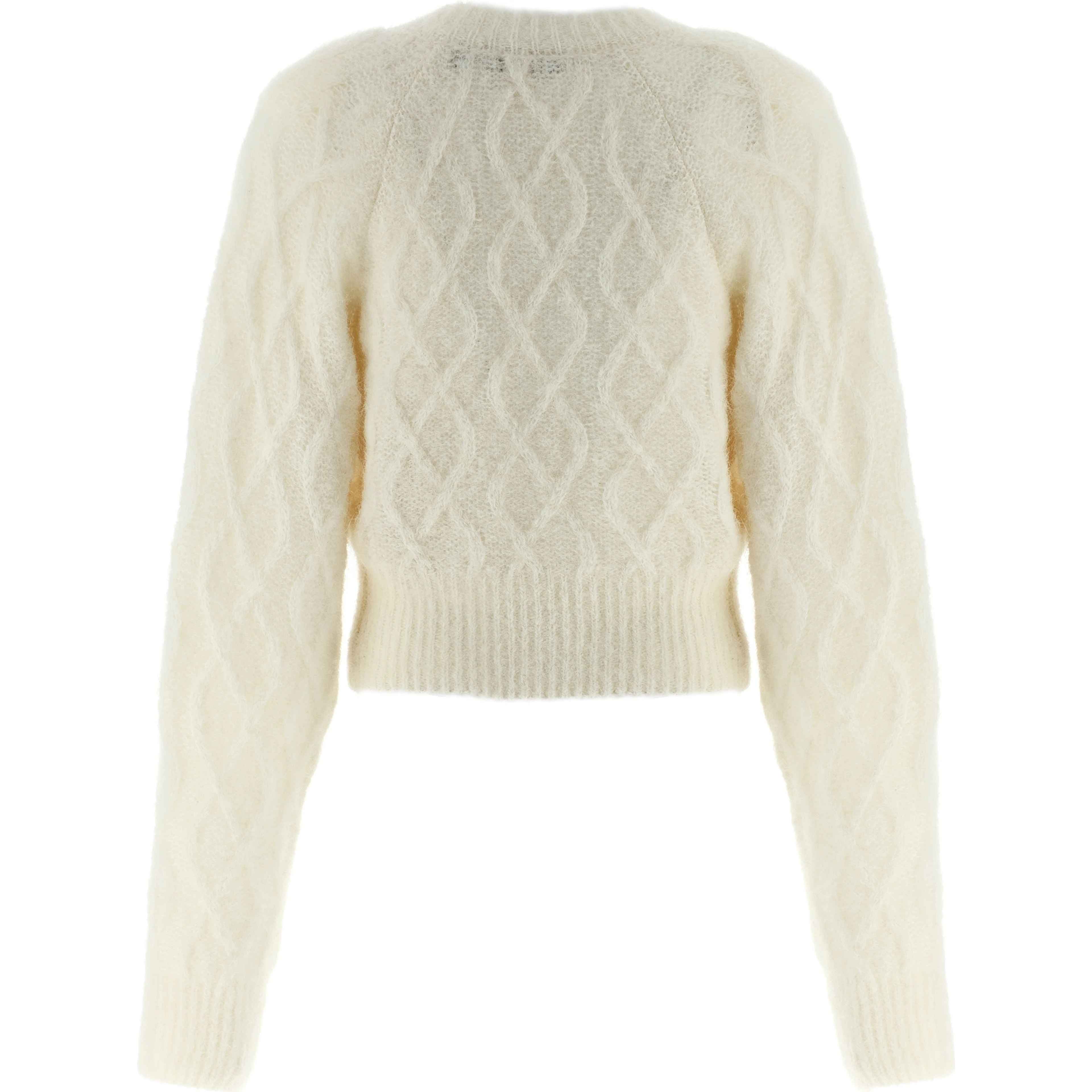 White Alpaca Leather Cardigan