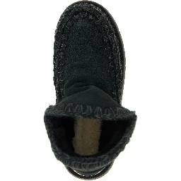 Black Lamb Leather Ankle Boots