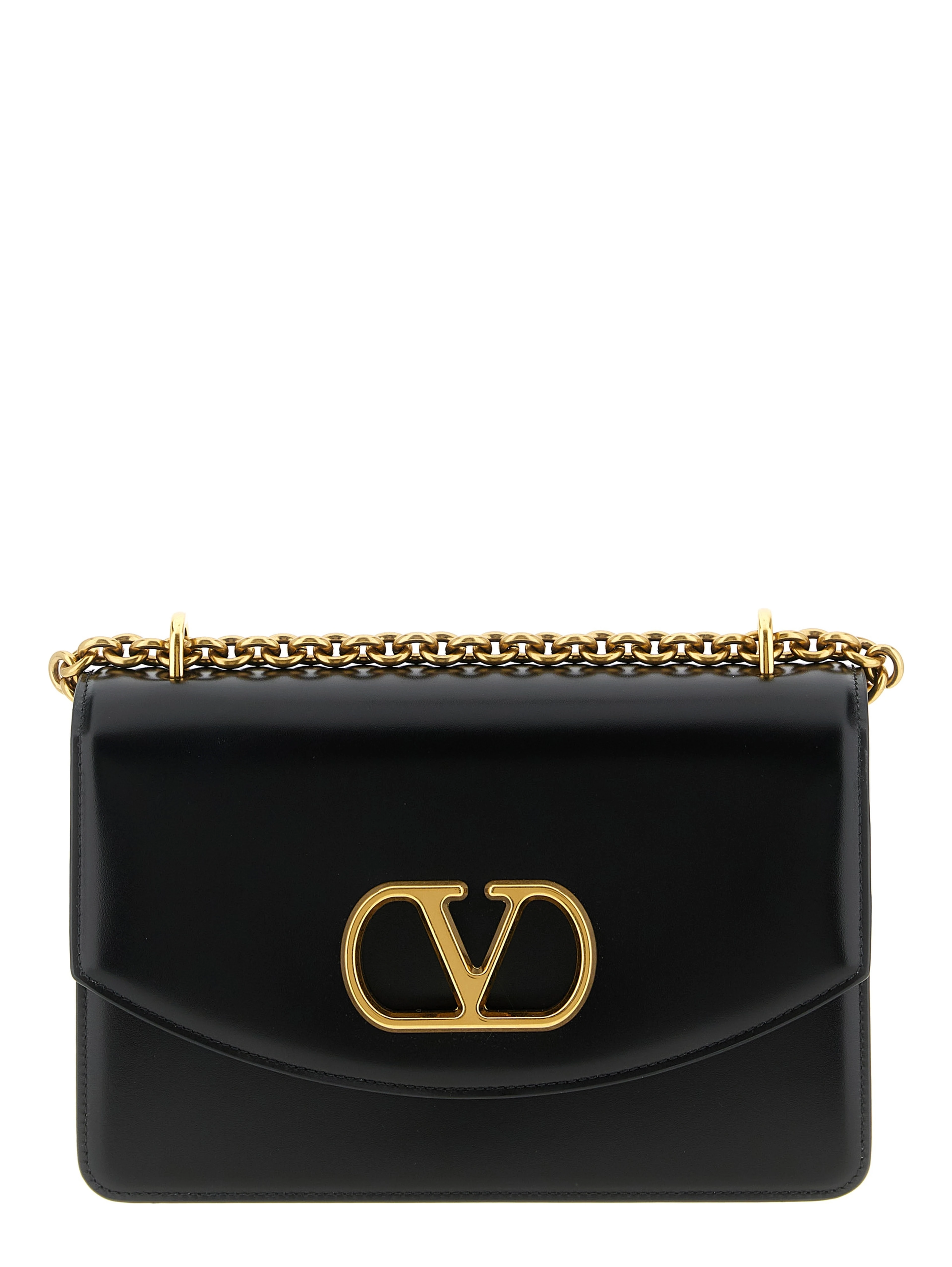Black Calfskin Shoulder Bag