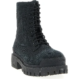 Black Cotton Chelsea Boots