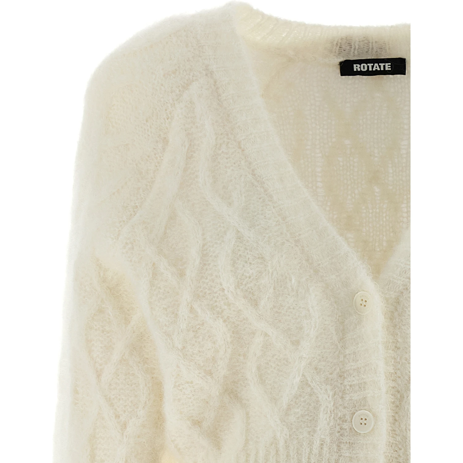 White Alpaca Leather Cardigan