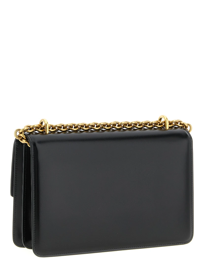 Black Calfskin Shoulder Bag