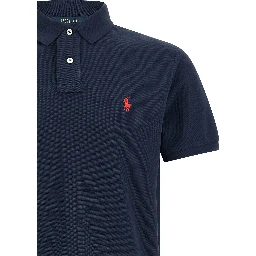 Blue Cotton Polo Shirt