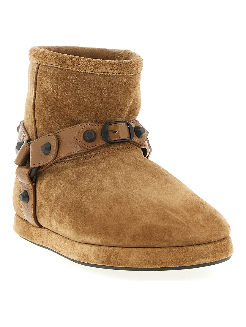 Beige Calfskin Ankle Boots