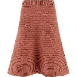 Multicolor Polyester Midi Skirt