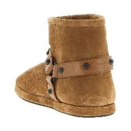 Beige Calfskin Ankle Boots