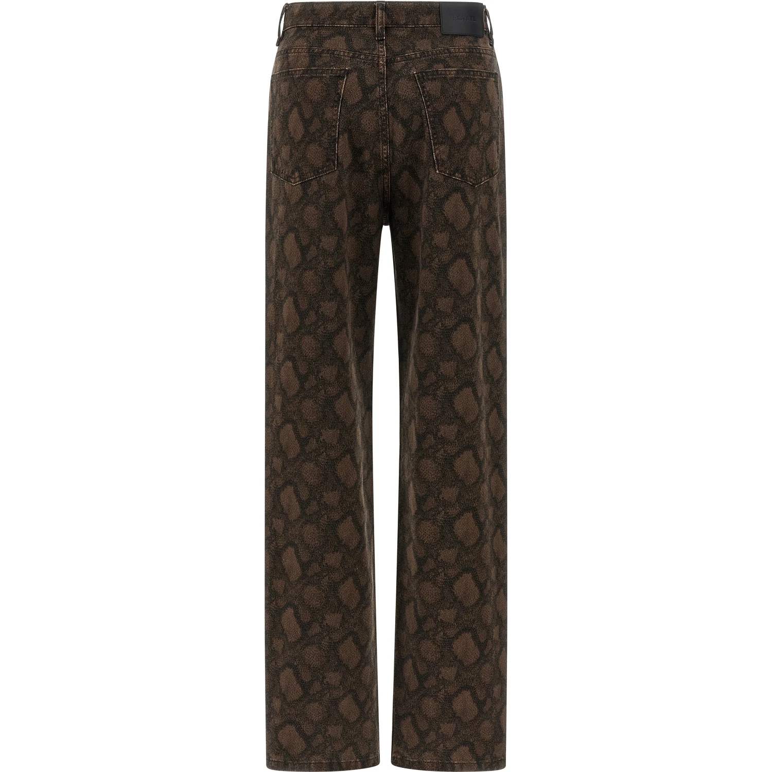 Brown Cotton Straight-Leg Jeans