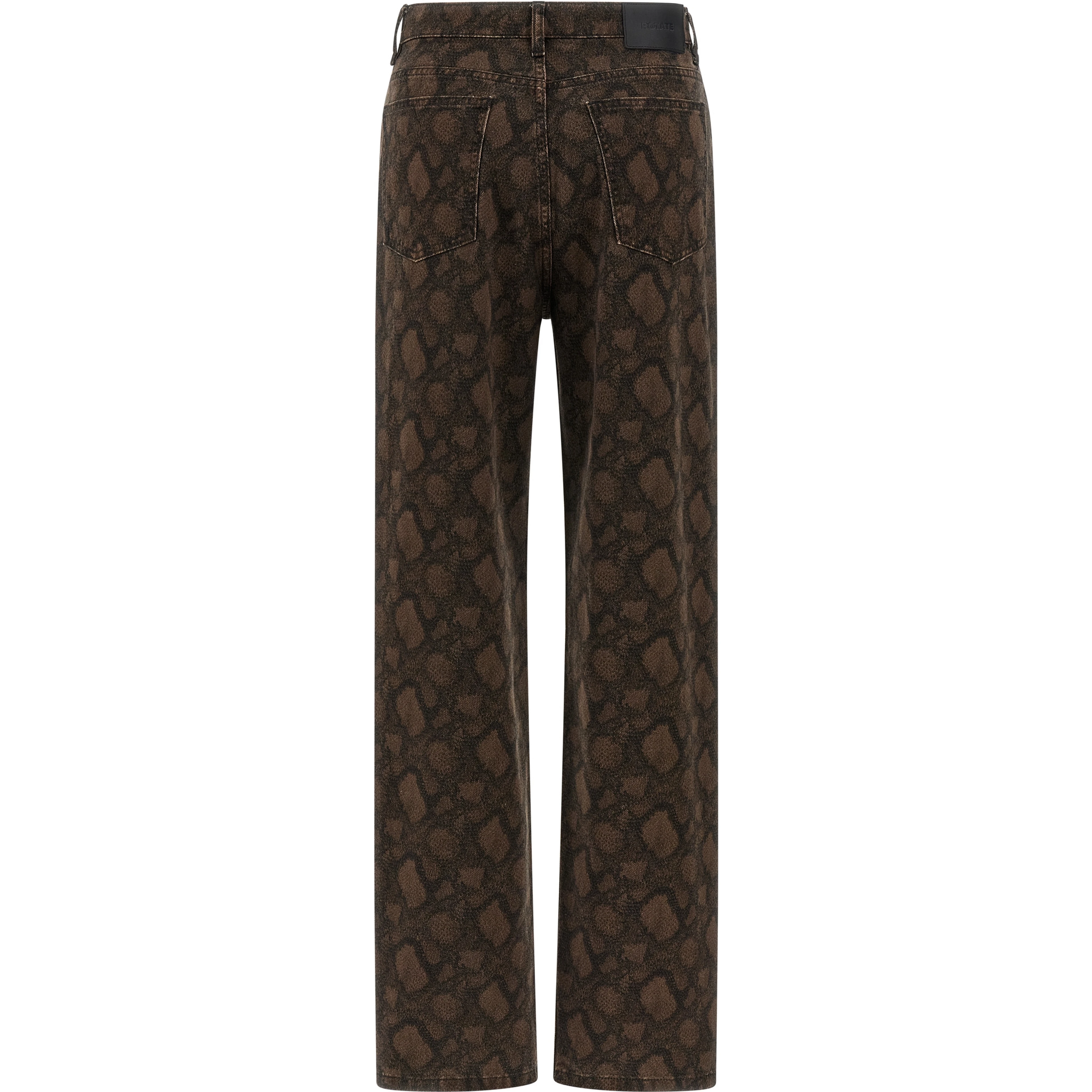 Brown Cotton Straight-Leg Jeans