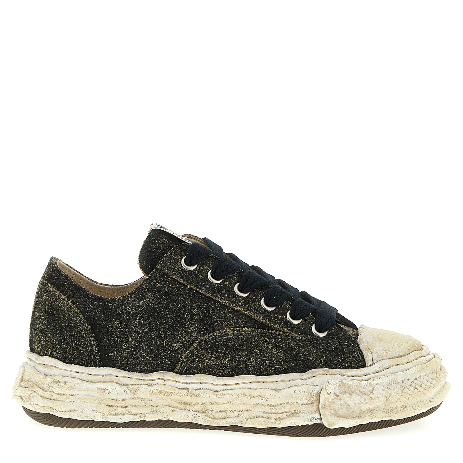 Black Cowhide Low Top Sneakers