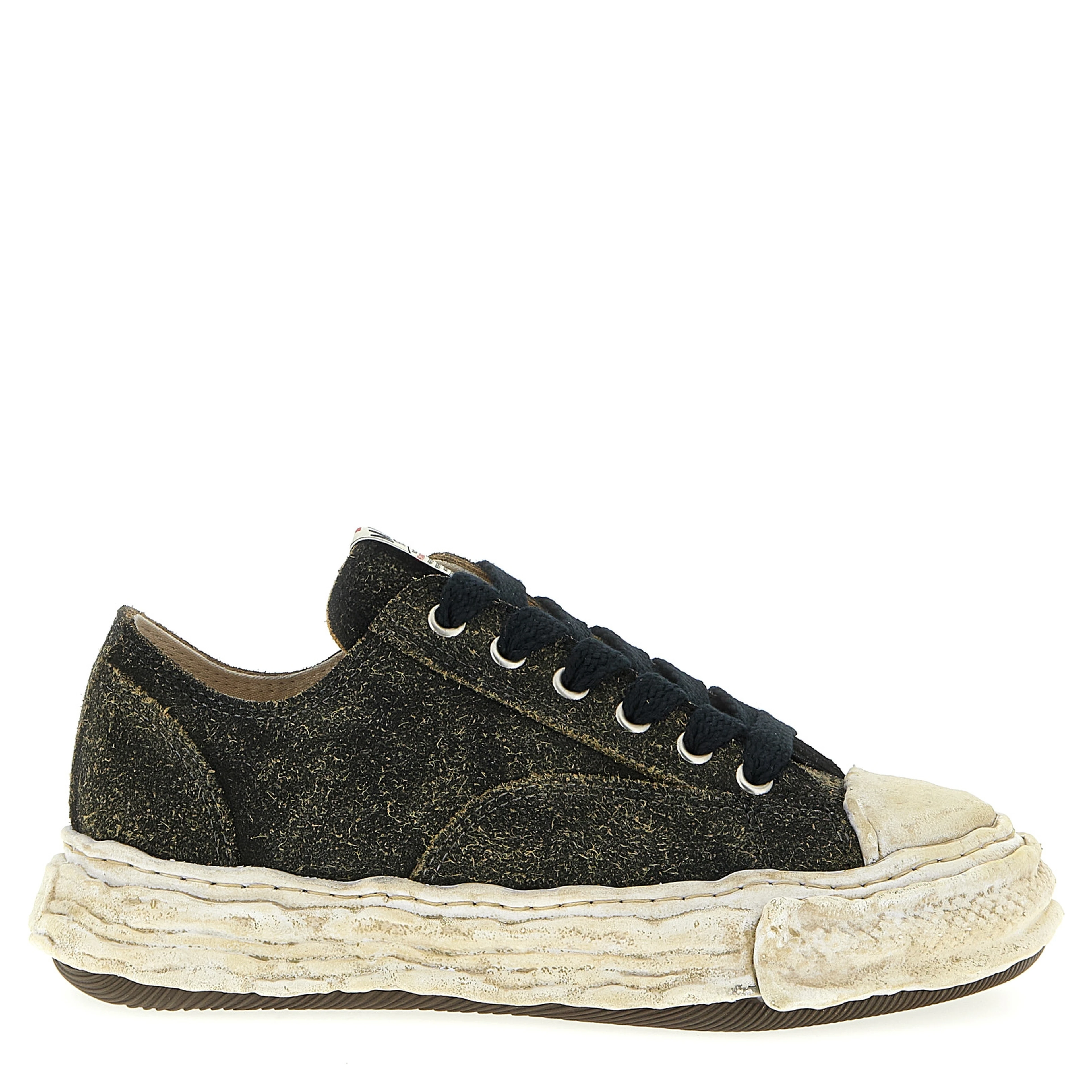 Black Cowhide Low Top Sneakers