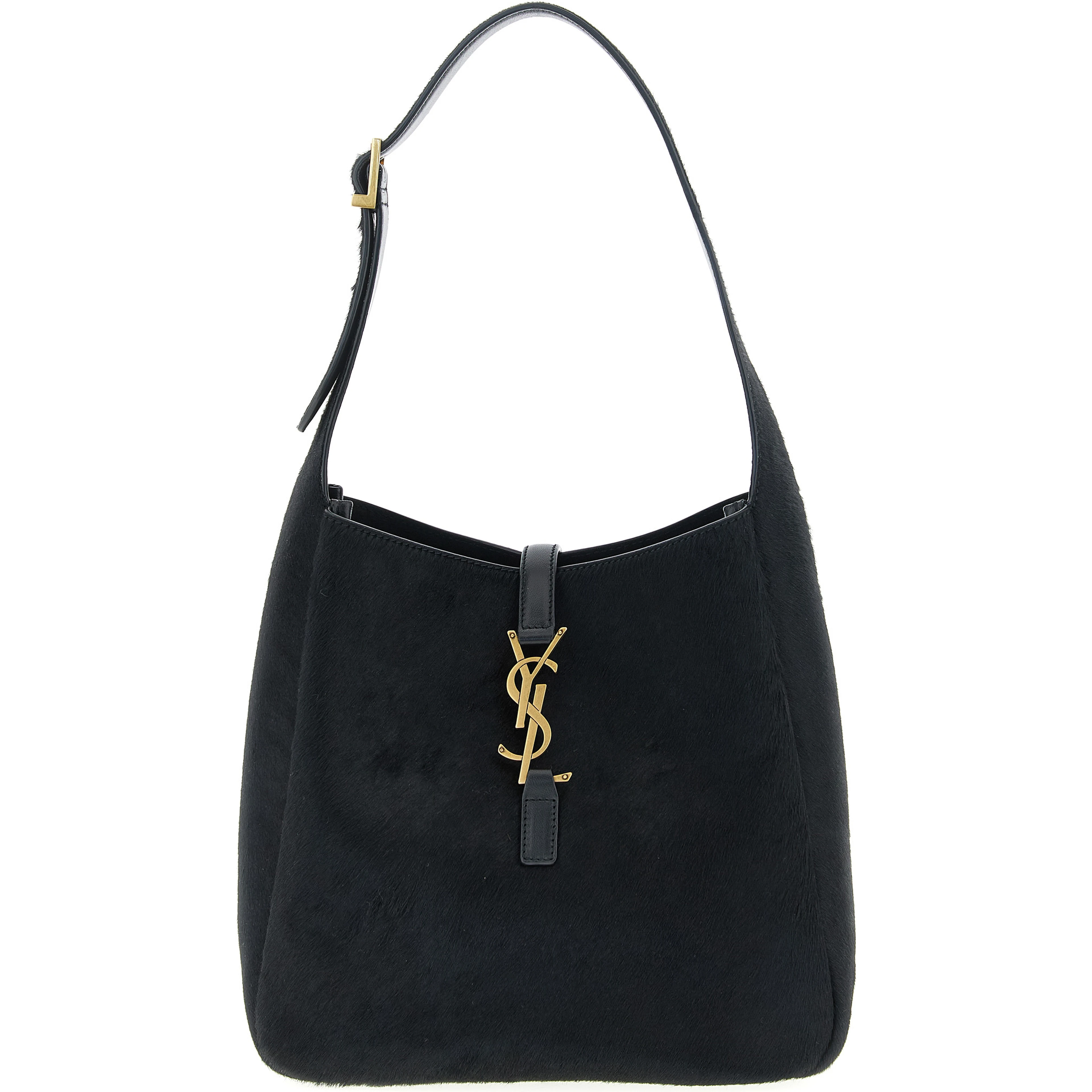 Black Calfskin Shoulder Bag