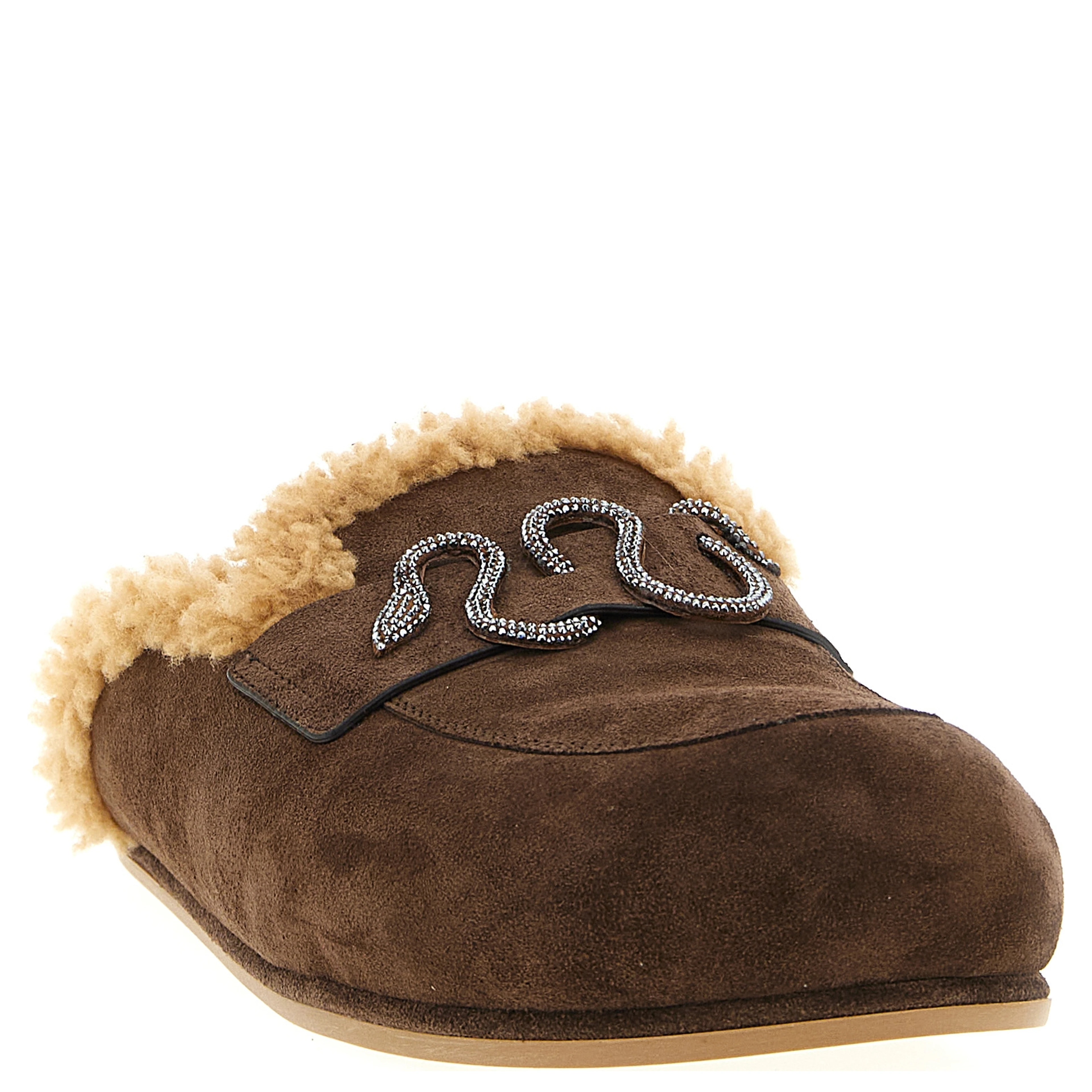 Brown Calfskin Slides