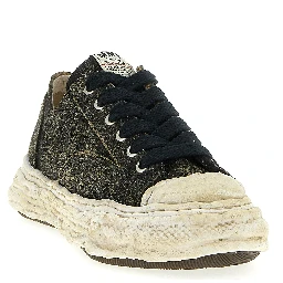Black Cowhide Low Top Sneakers