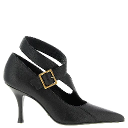 Black Lamb Leather High Heel Pumps