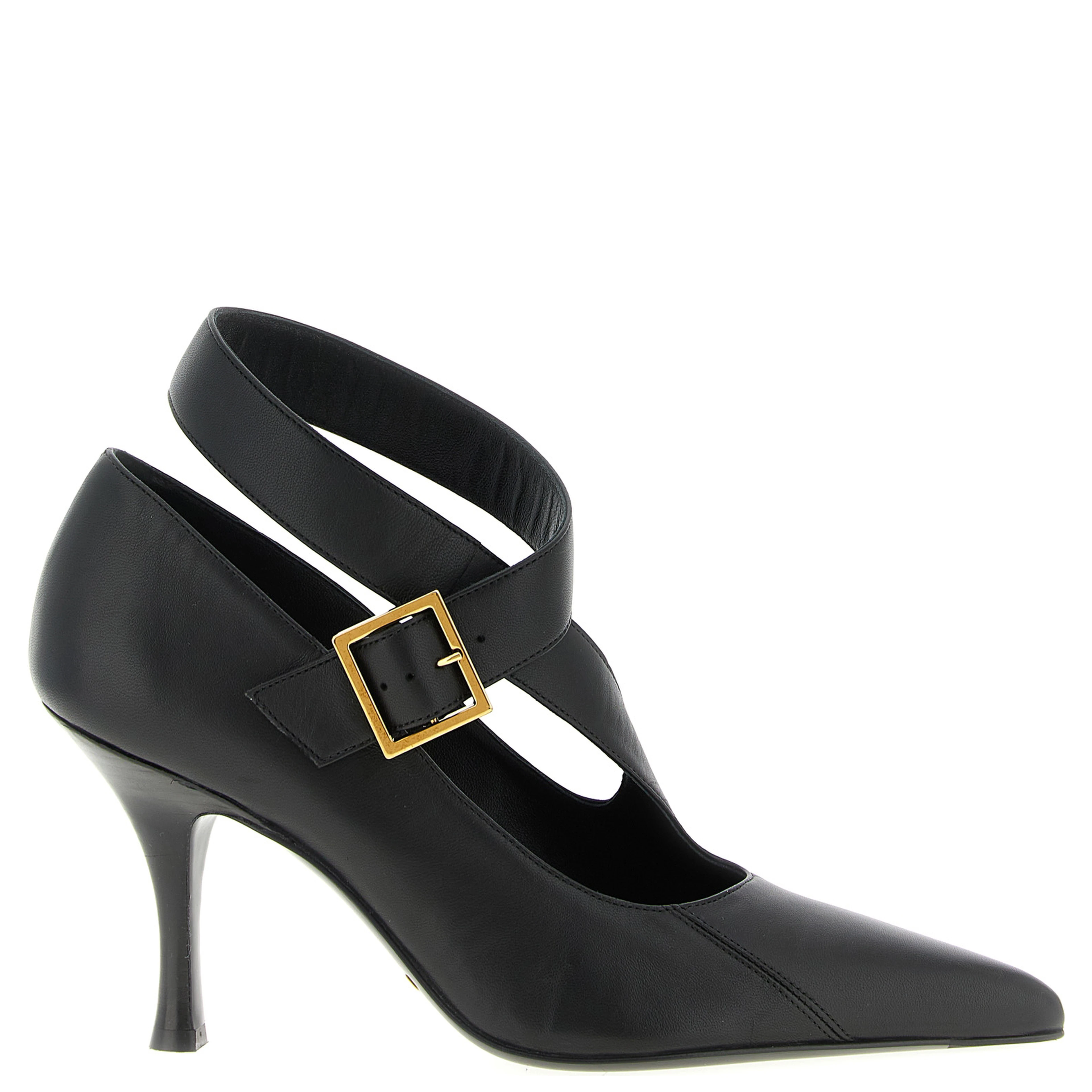 Black Lamb Leather High Heel Pumps