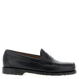 Black Cowhide Slip-On Loafers