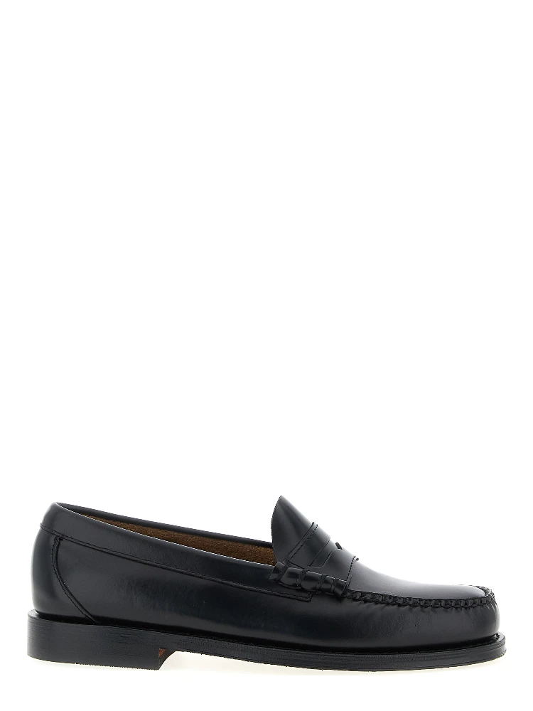 Black Cowhide Slip-On Loafers
