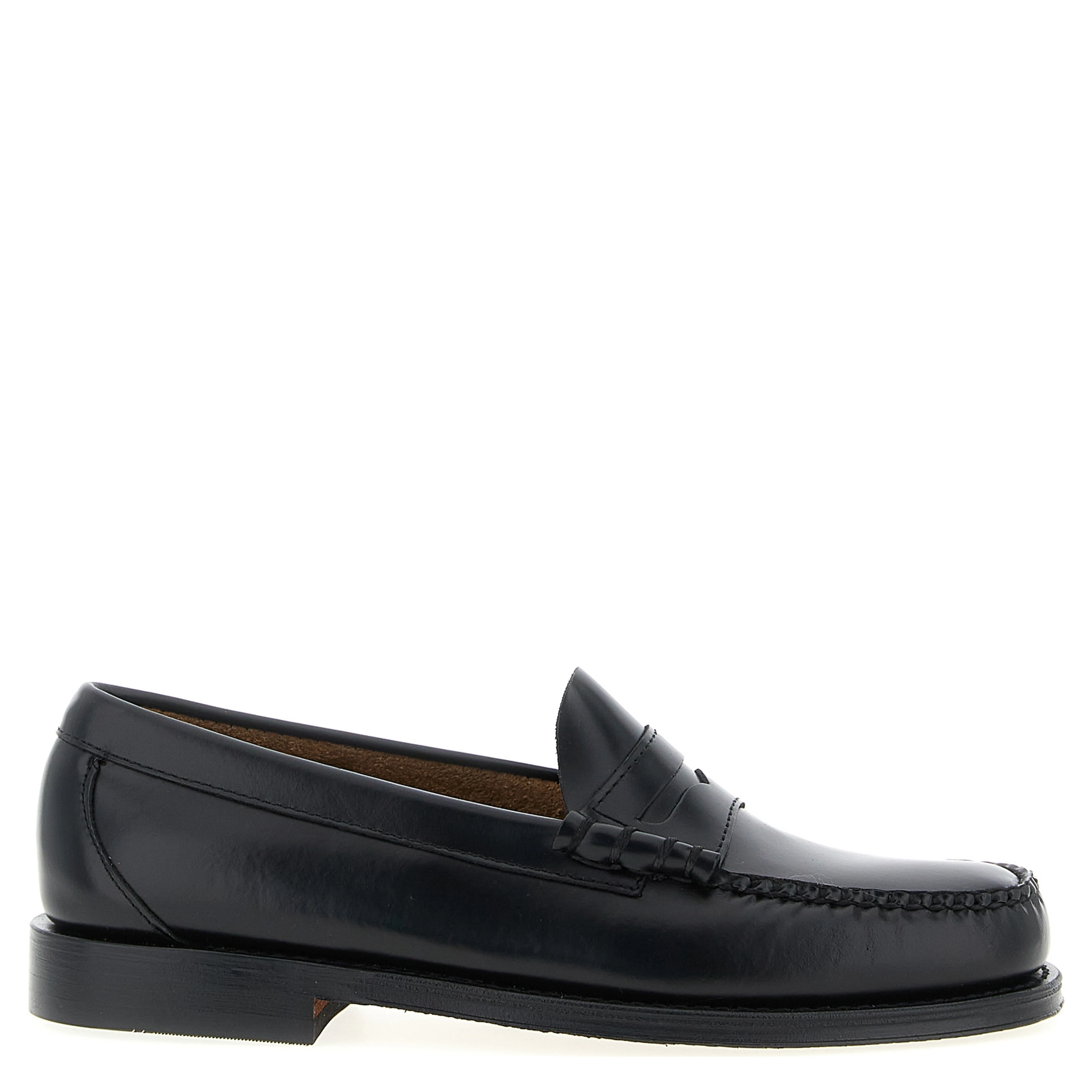 Black Cowhide Slip-On Loafers