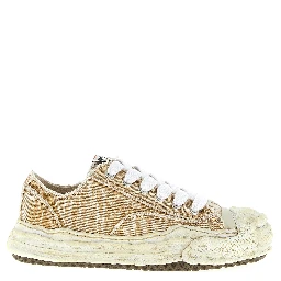 Beige Cotton Sneakers
