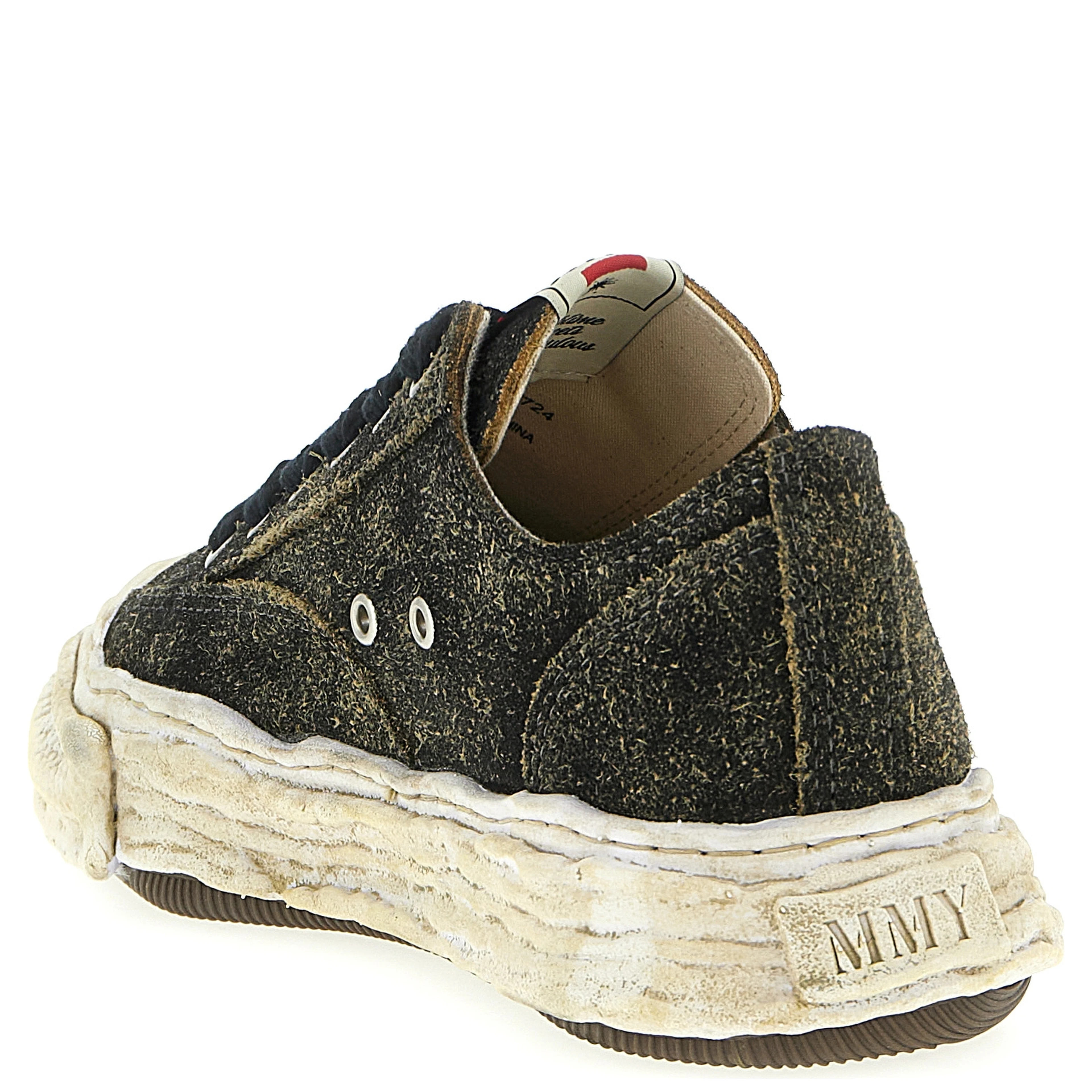 Black Cowhide Low Top Sneakers