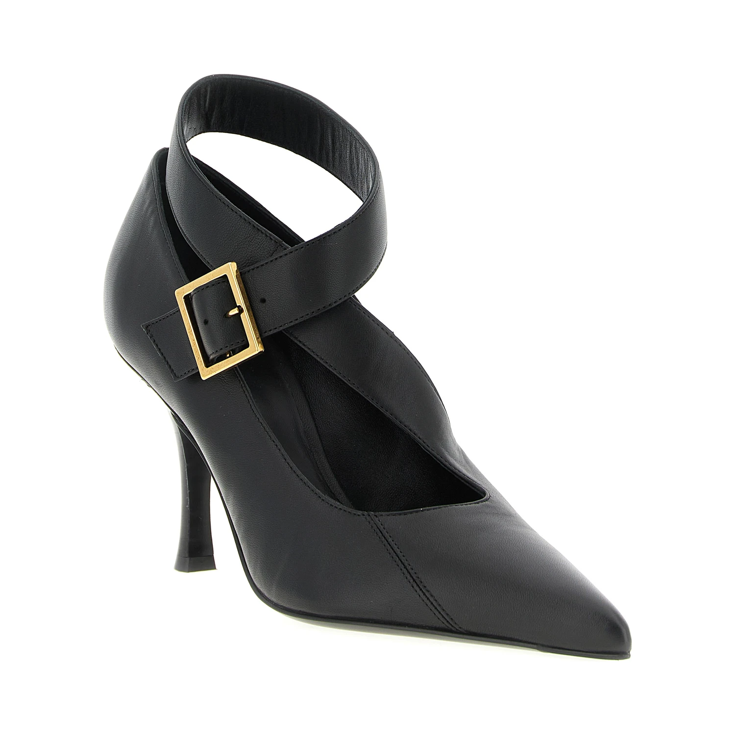 Black Lamb Leather High Heel Pumps