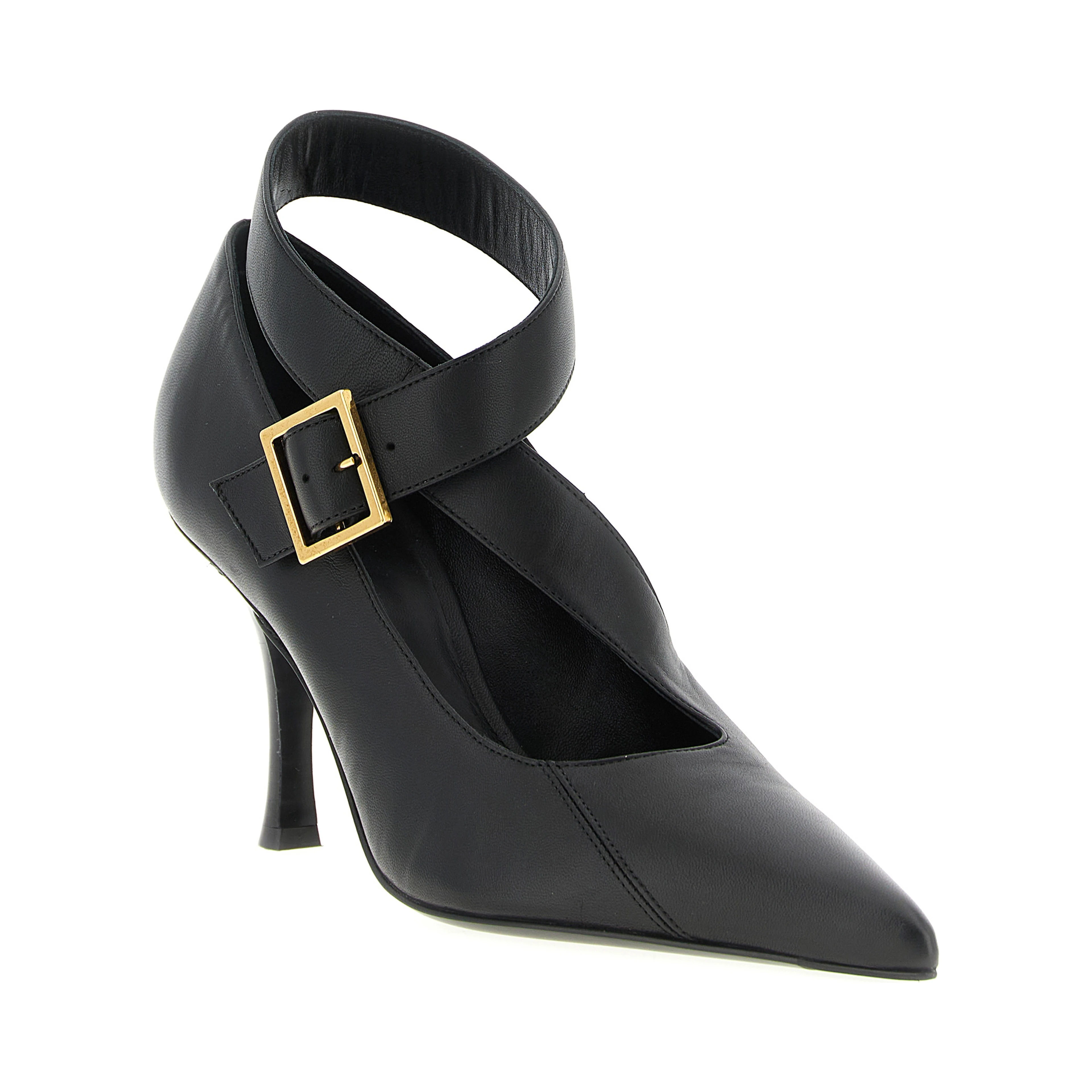 Black Lamb Leather High Heel Pumps
