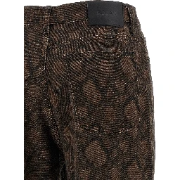Brown Cotton Straight-Leg Jeans