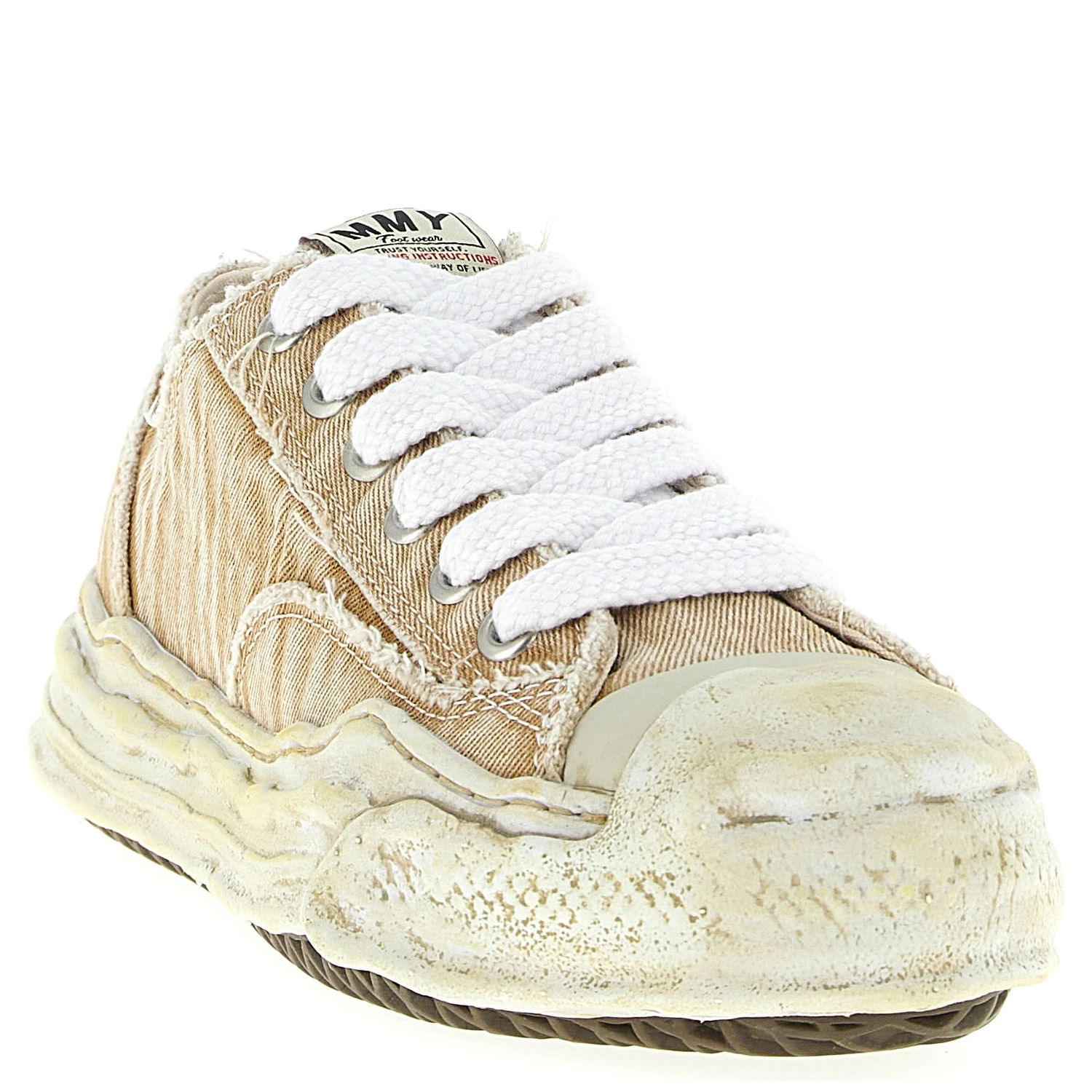 Beige Cotton Sneakers
