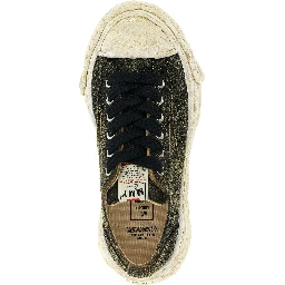 Black Cowhide Low Top Sneakers