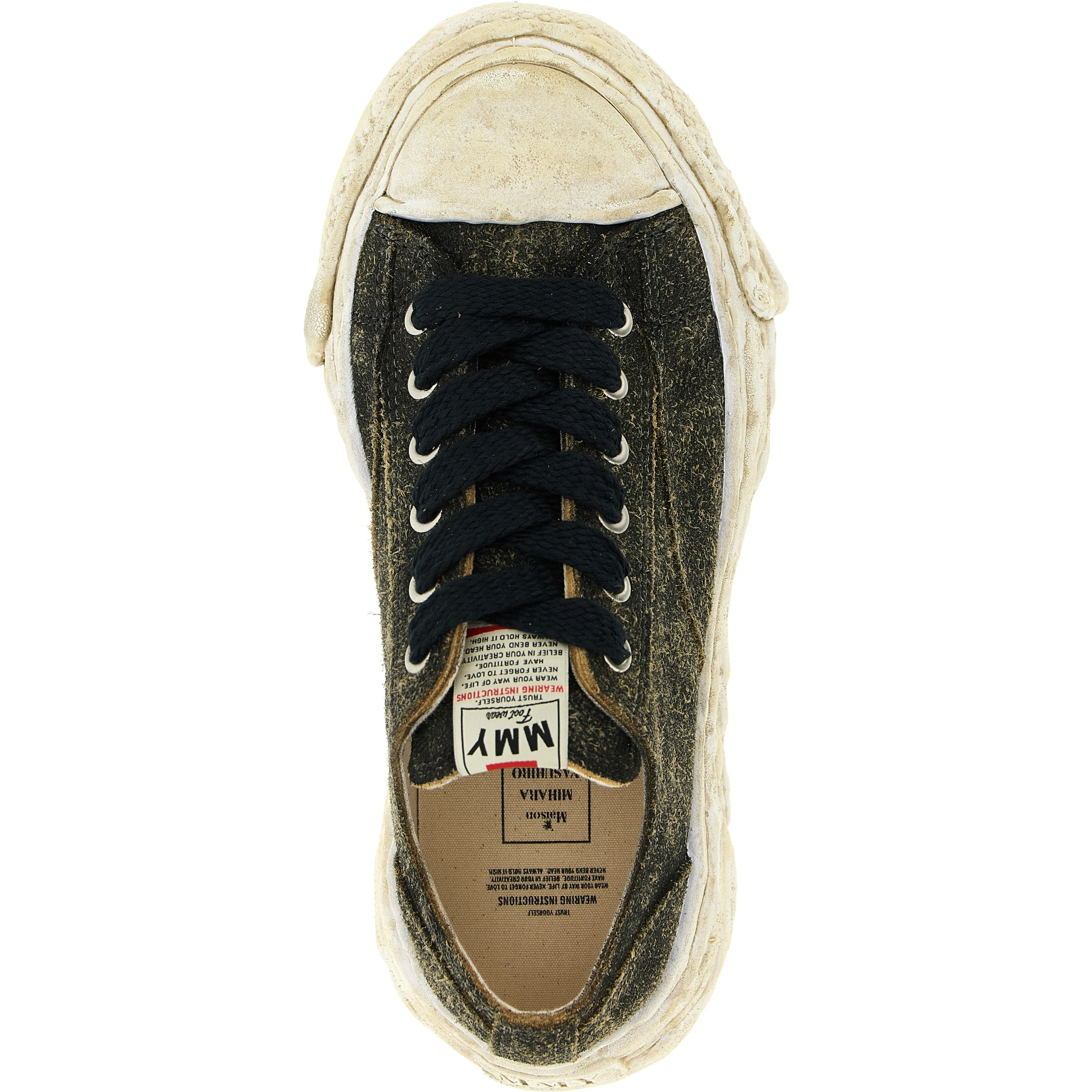 Black Cowhide Low Top Sneakers