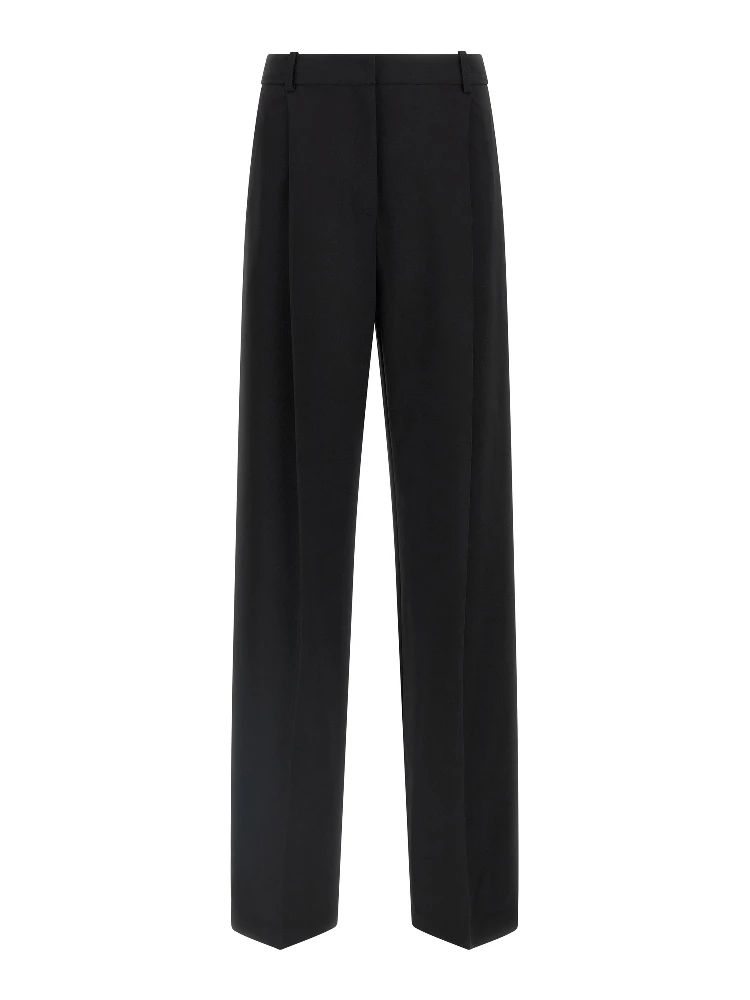 Black Polyester Casual Pants