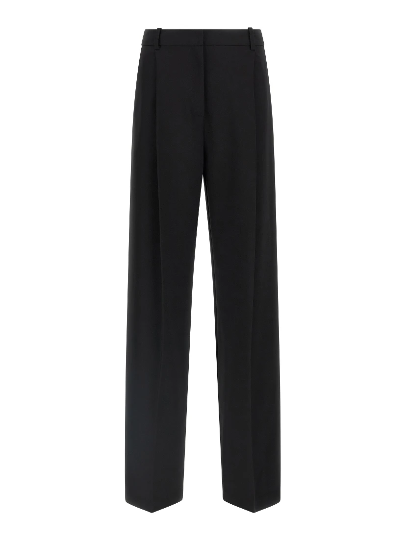 Black Polyester Casual Pants