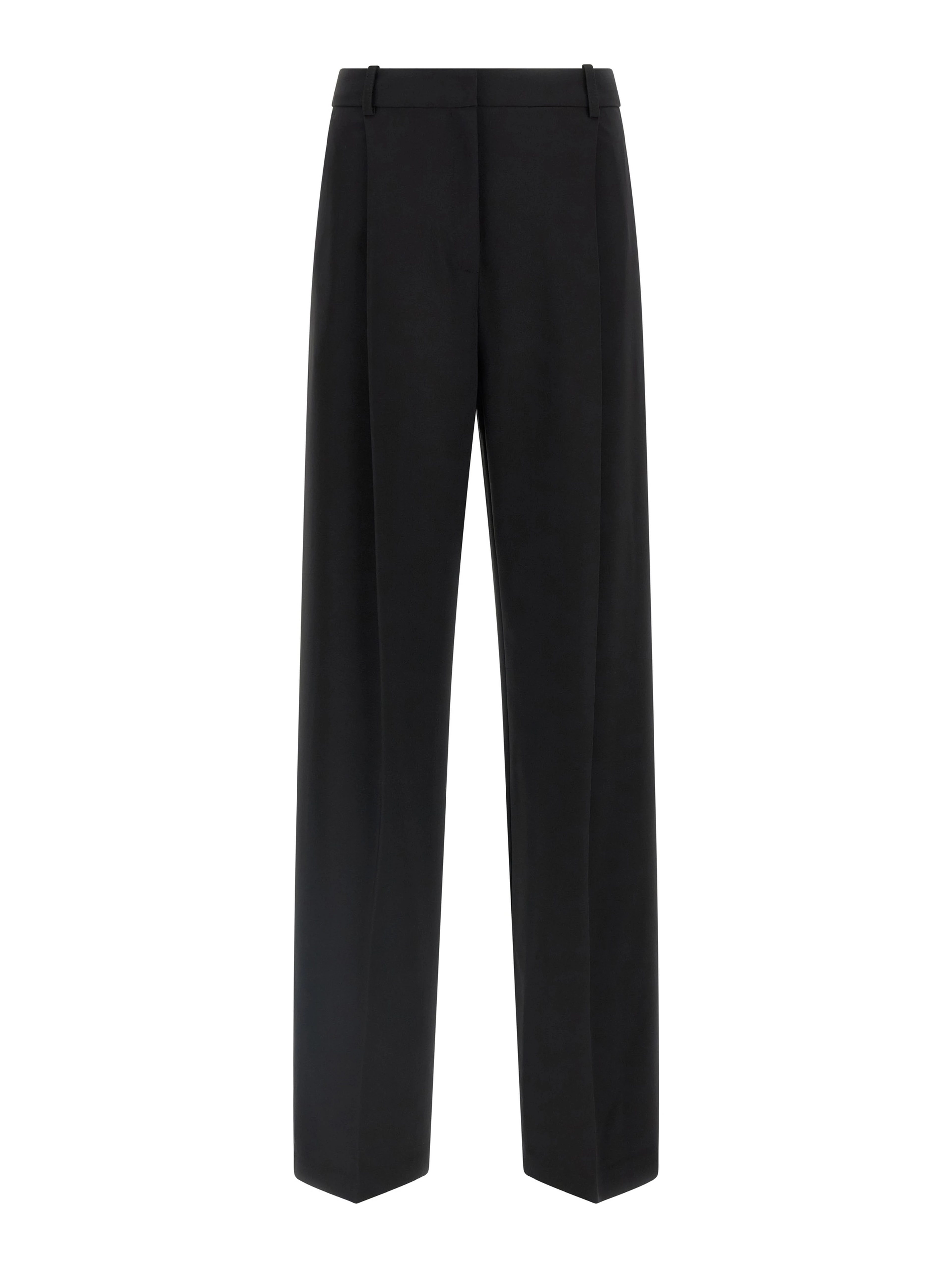 Black Polyester Casual Pants