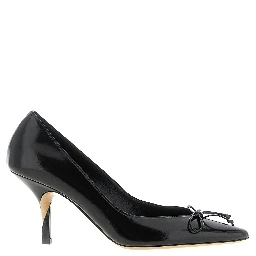 Black Cowhide High Heel Pumps