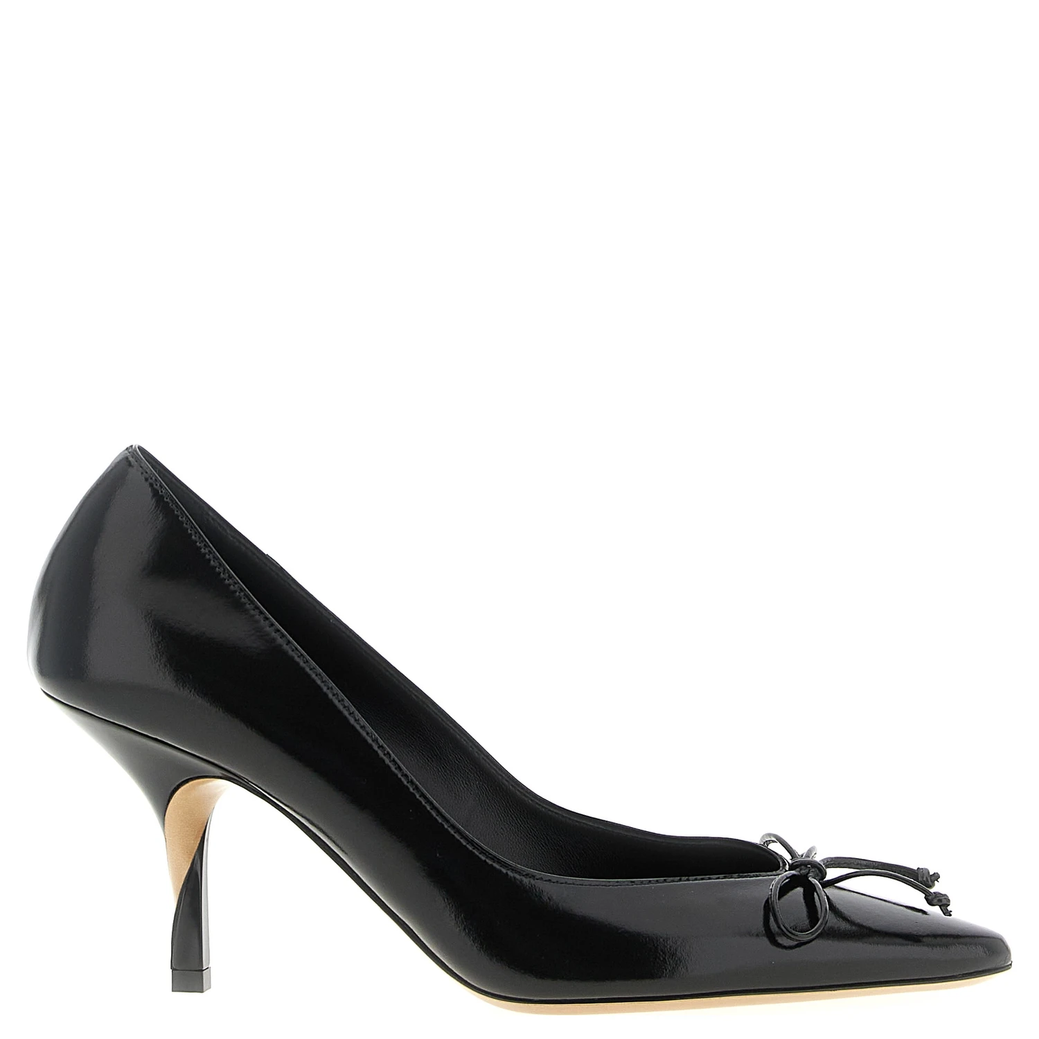 Black Cowhide High Heel Pumps