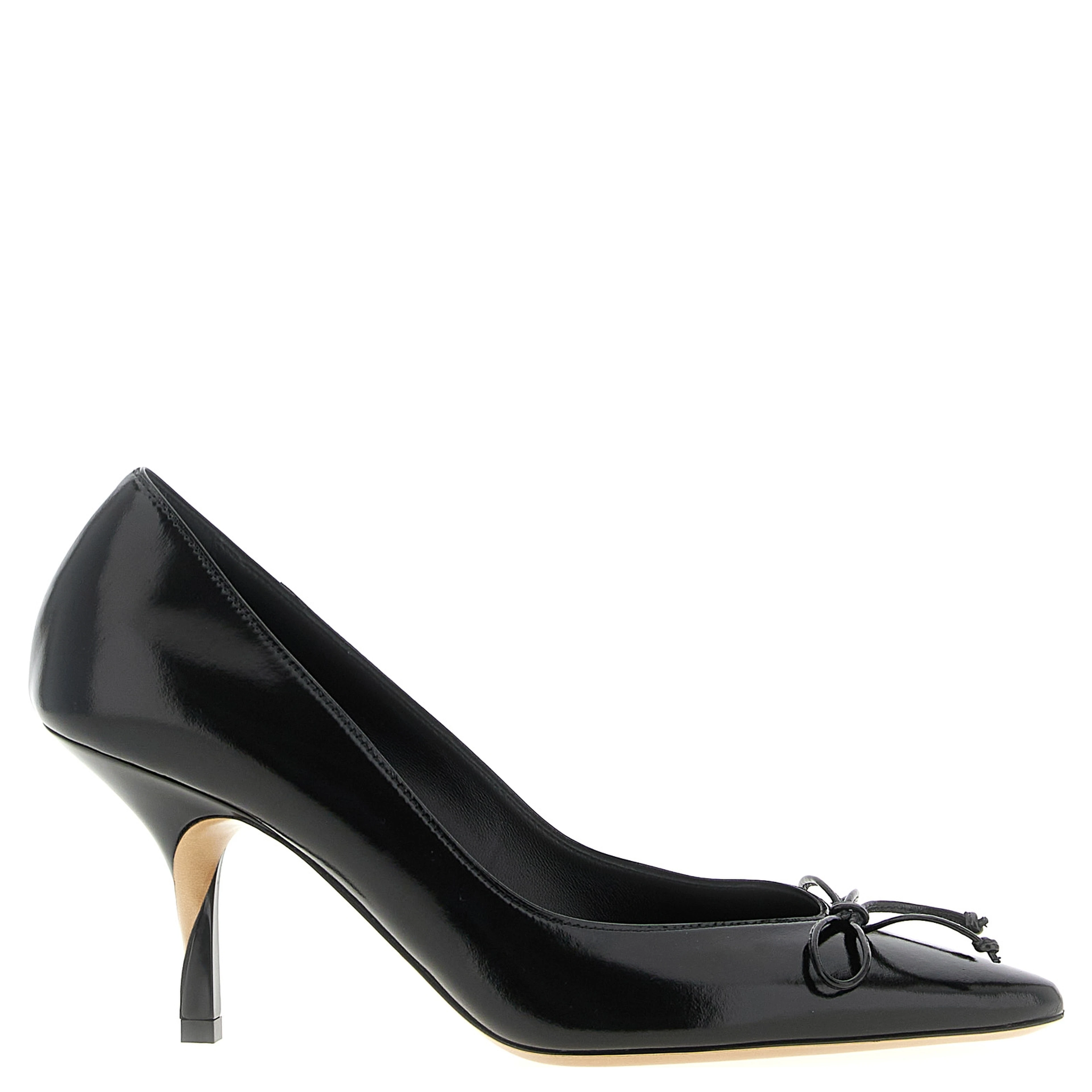 Black Cowhide High Heel Pumps