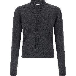 Gray Merino Wool Cardigan
