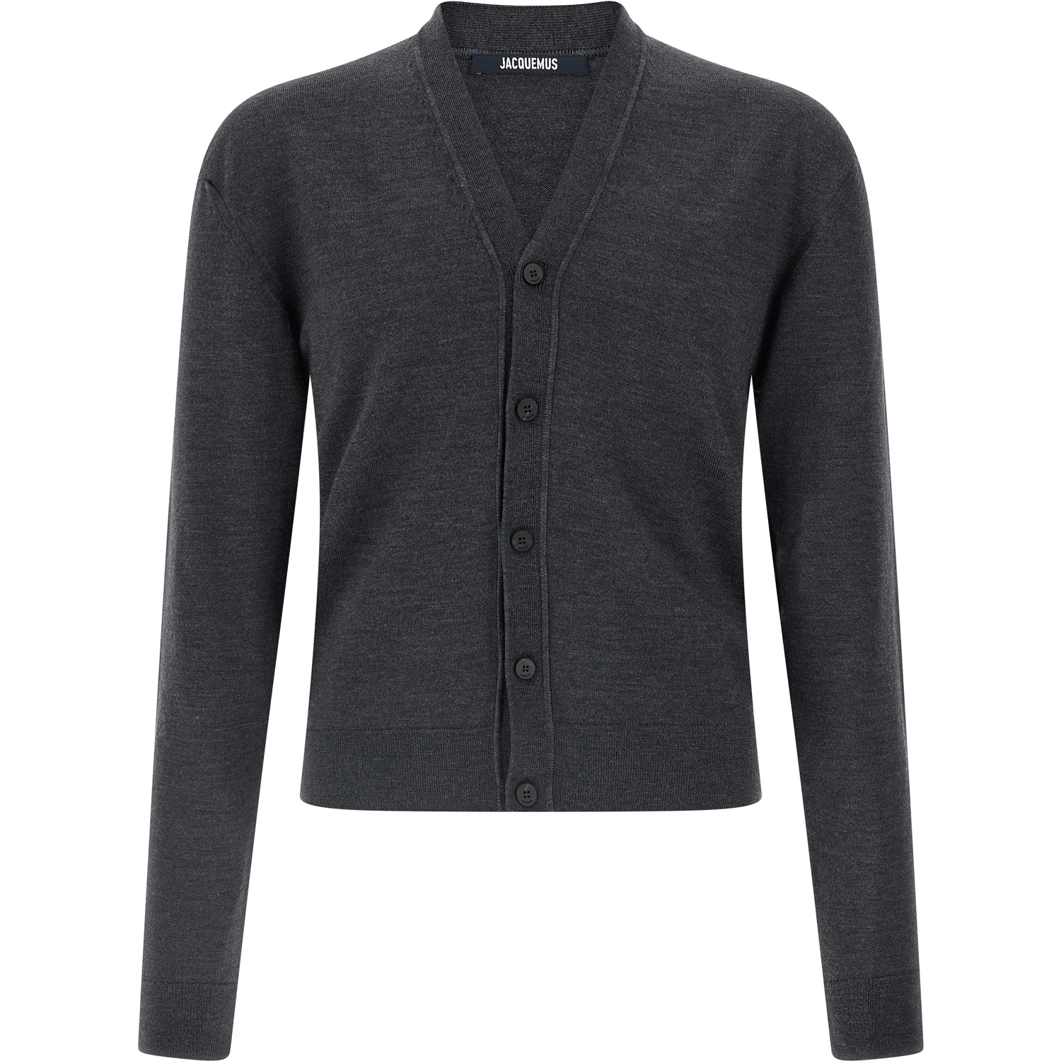 Gray Merino Wool Cardigan