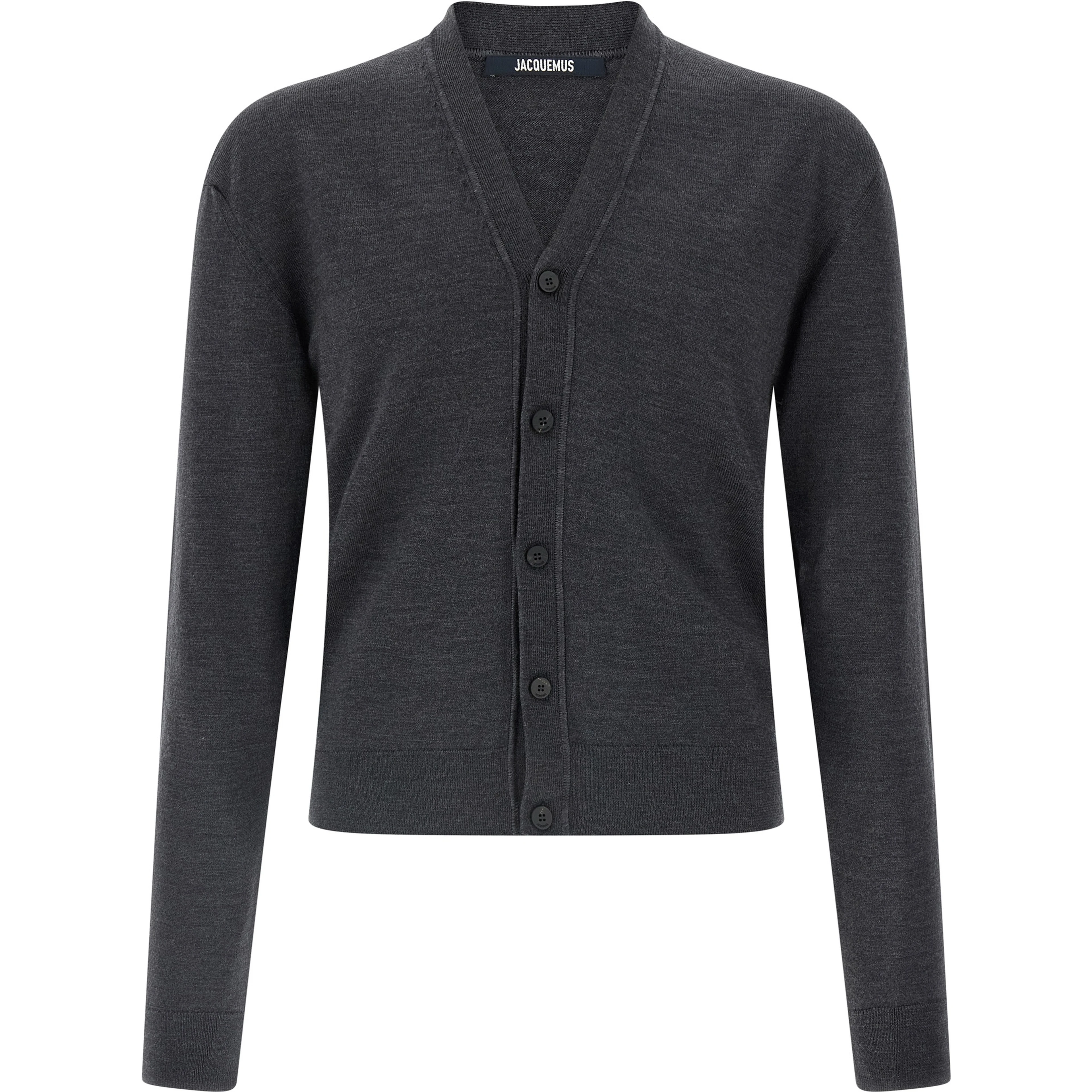 Gray Merino Wool Cardigan