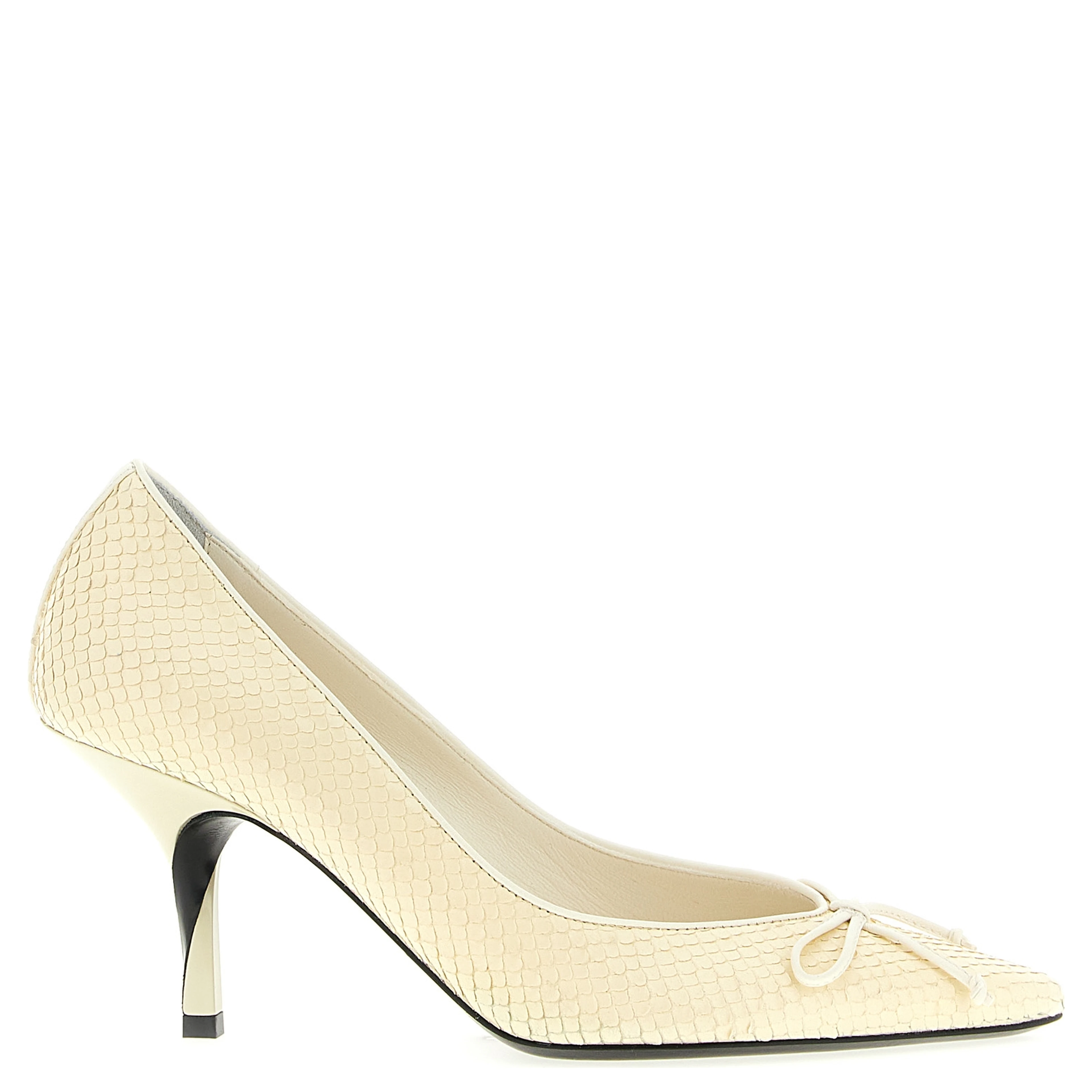 Beige Calfskin High Heel Pumps