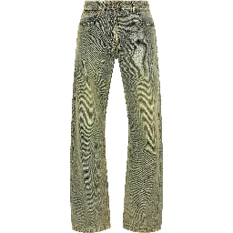 Bicolor Cotton Straight-Leg Jeans