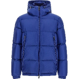 Blue Polyamide Full-Length Jacket