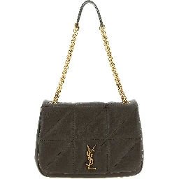 Bicolor Lamb Leather Shoulder Bag