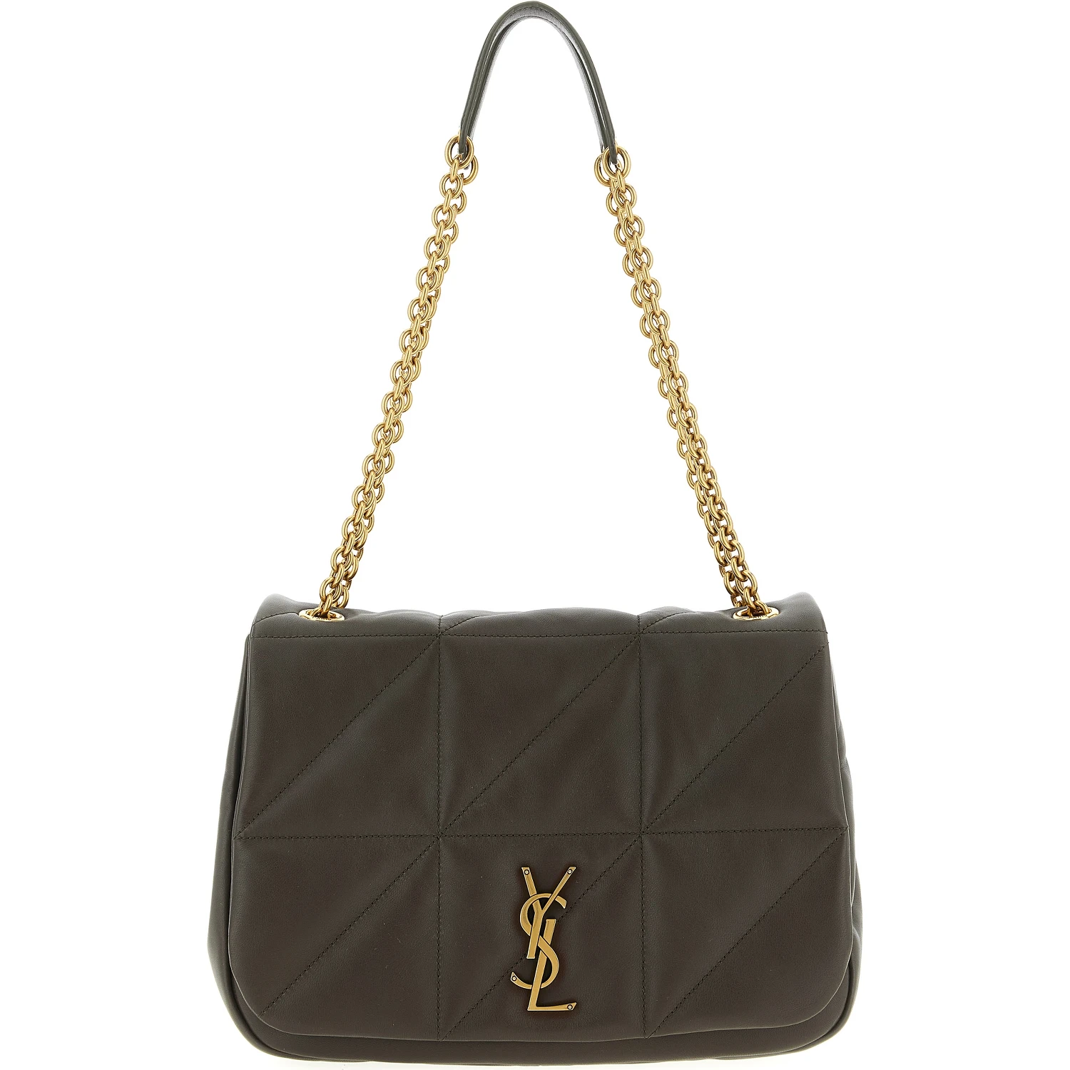 Bicolor Lamb Leather Shoulder Bag