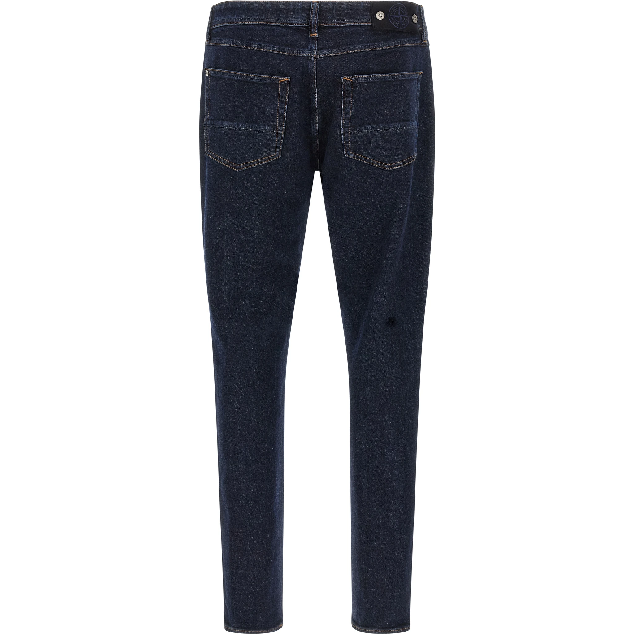 Blue Cotton Straight-Leg Jeans