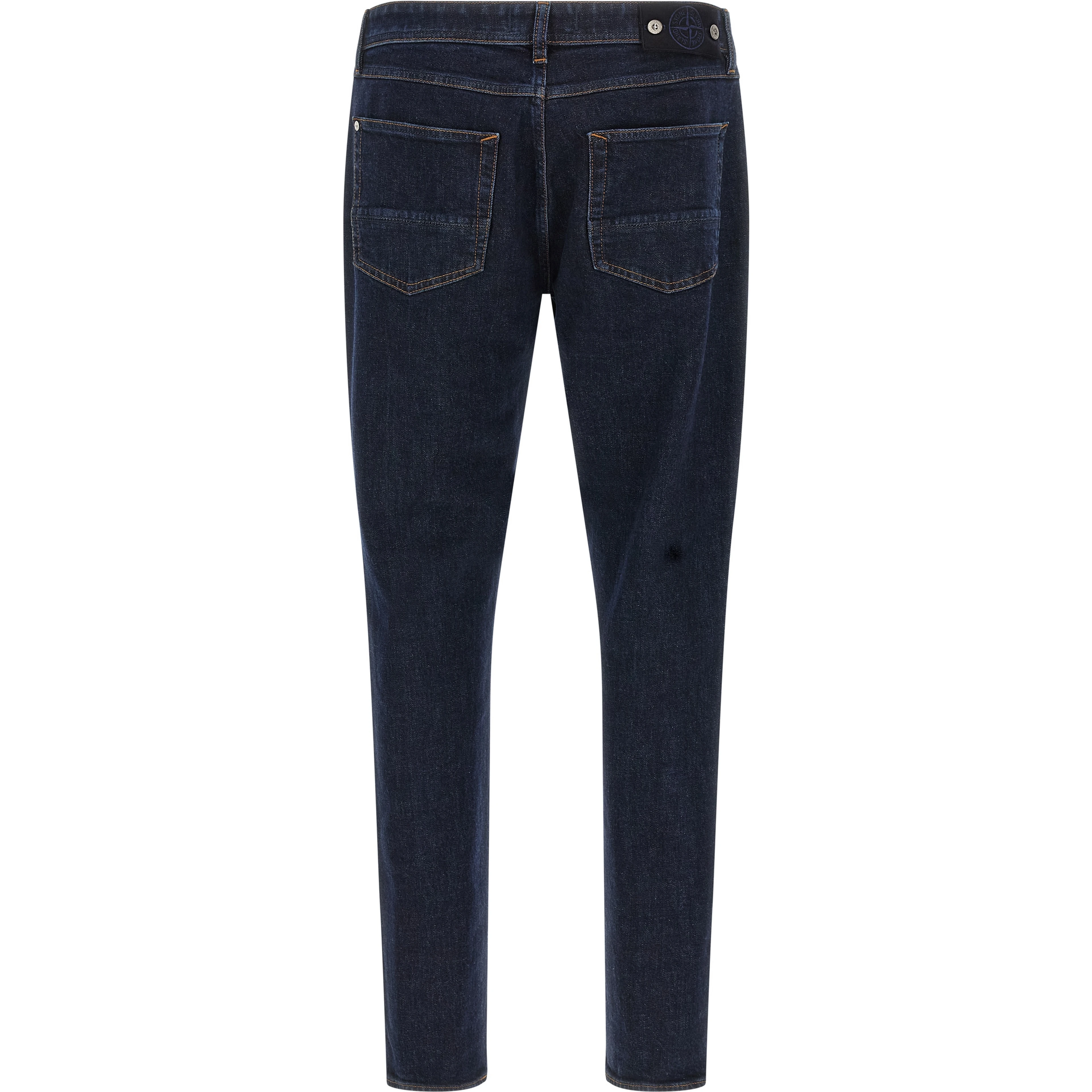Blue Cotton Straight-Leg Jeans